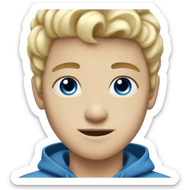 kid blonde hair blue eyes white skin boy sticker