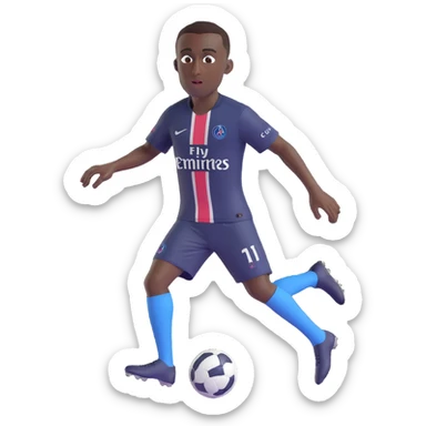 PSG football player Blaise Matuidi celebrating energetic expression in PSG kit sticker