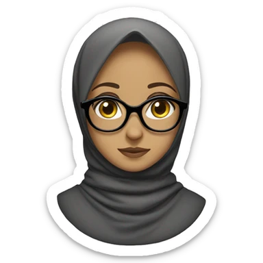 girl with hijab and look with glasses  sticker