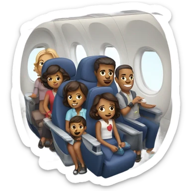 Family of 8 in airplane sticker