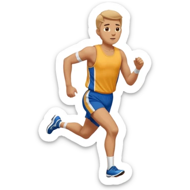 tall, stocky man running in a track meet sticker