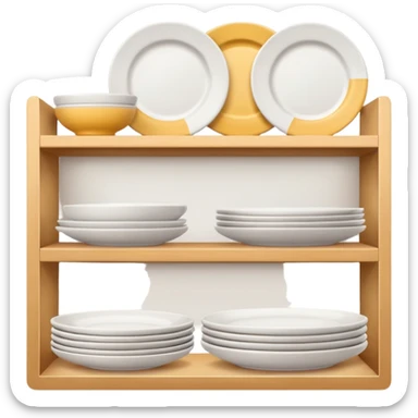 Plates on shelves sticker