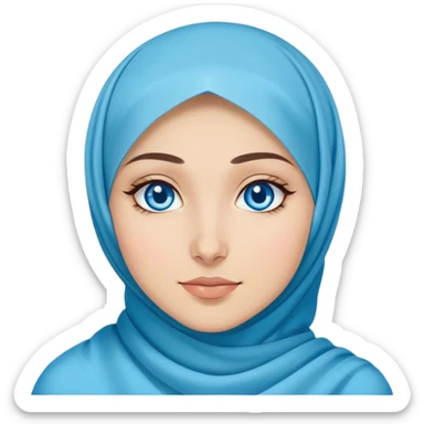 Turkish beautiful finish Konya girl blue eyes with ramadan design hijab  sticker