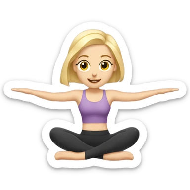 blonde girl doing pilates sticker