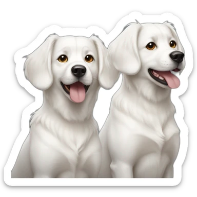 two-sister white dogs sticker