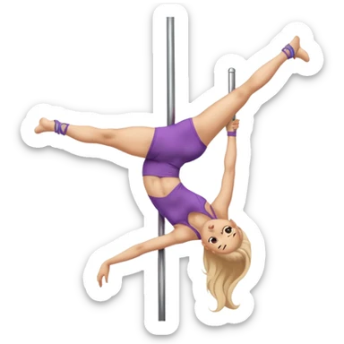 A girl doing pole dance sticker