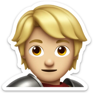 A boy knight Link with blonde hair and red eyes shouting sticker