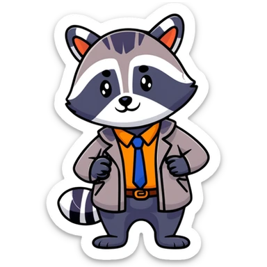 Raccoon detective solving a mystery sticker