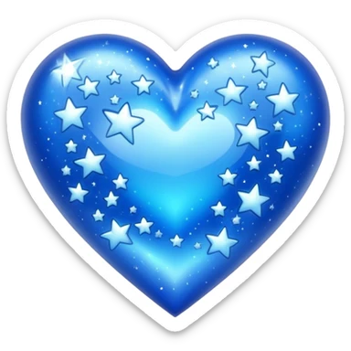 can you make an blue heart with stars and sparkles sticker