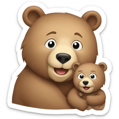 Momma bear and baby bear sticker