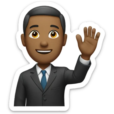 man raising his hand sticker