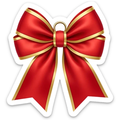 Red christmas bow with gold sticker