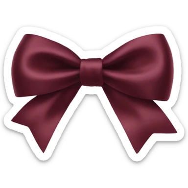 Burgundy satin bow sticker