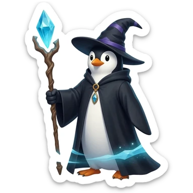 Penguin Wizard sticker