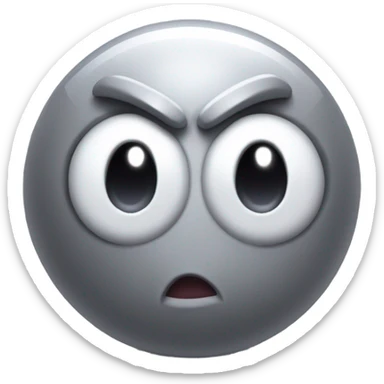 Metal cute mad Kirby Gray ball driving on car wheels with mad eyebrows game sticker