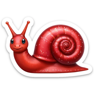 red glitter snail sticker