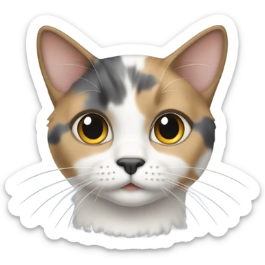 Dilute calico cat sticker