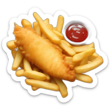 A dish of fish and chips sticker