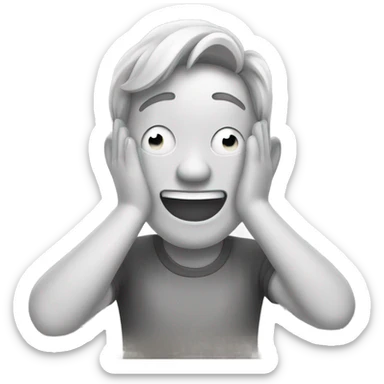 Giggle with hand on face  sticker