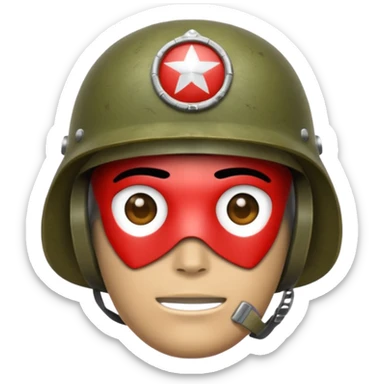 Make an army soldier helmet with a face sticker
