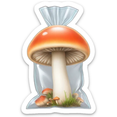 mushrooms on a ziplock bag sticker