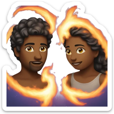twin flames sticker