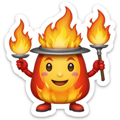 Coroa pegando fogo sticker