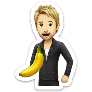 Matt Bellamy eating a banana sticker