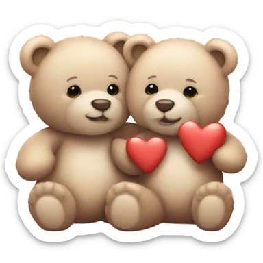 two cute teddy bears in love  sticker