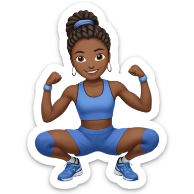 Create an emoji of rey. he has dreadlocks, african american, he's an athlete handsome with a million dollar smile. he's also a strength coach who values performance training. Make him darkskin, with 2 strand twist hairsyle  sticker