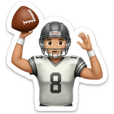 quarterback throwing ball sticker