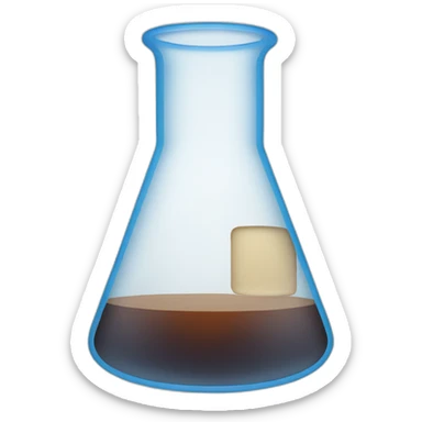 beaker with half blue solution sticker