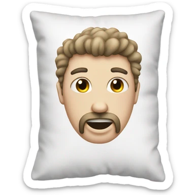 White pillow hairy sticker