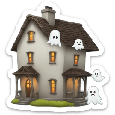 house with ghosts sticker