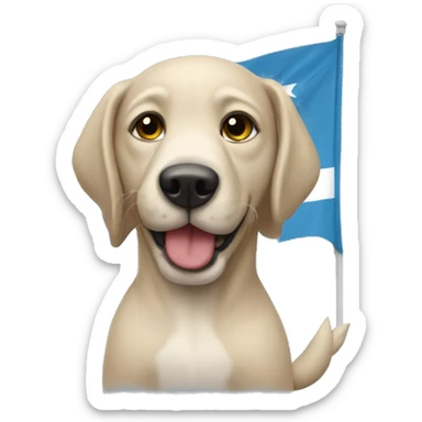 Perro con bandera de Uruguay sticker