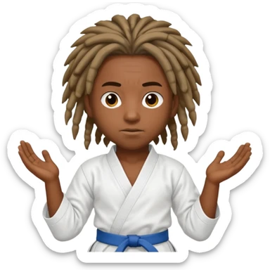 karate kids, dark skin, dreadlocks sticker