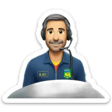 Brazilian coach called Pablo Marçal inside a helicopter giving orders to the pilot sticker