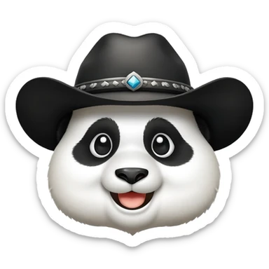 A panda head whit cowboy hat sticker