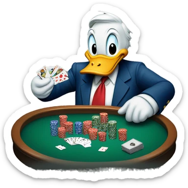 donald duck playing poker with donald trump sticker