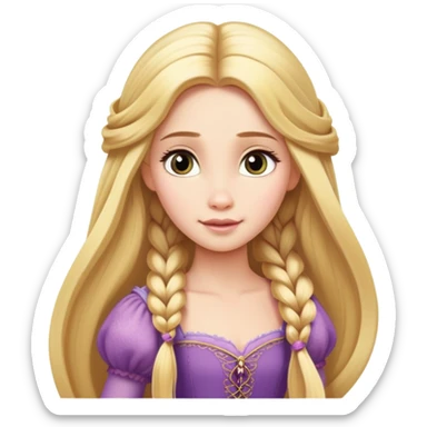Rapunzel princess with very long blonde hair sticker