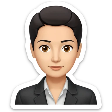 Slightly older attractive broad-shouldered Hispanic TV presenter in late 40s, light brown complexion, square face with defined jawline, short straight black hair combed back with faded sides, friendly expression, unbuttoned black jacket with white shirt sticker