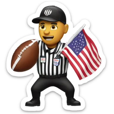 american football referee overhand flag throw sticker