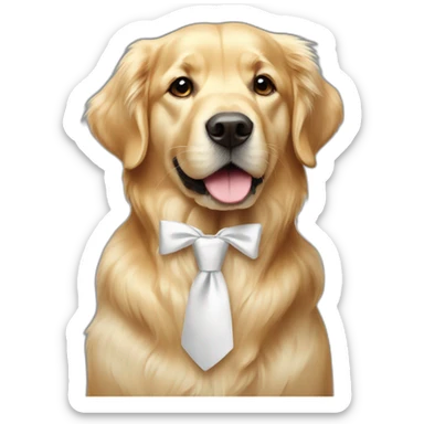 Golden Retriever with white tie sticker