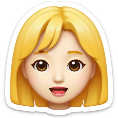 Cinematic Realistic K-pop Pop Culture Emoji, depicted with a modern, stylish portrayal capturing the essence of the K-pop phenomenon rendered with sleek textures and dynamic, vivid lighting. sticker