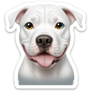 Blue eyes white pitbull sticker