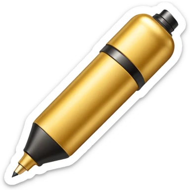 golden permanent marker emoji, with a tip sticker