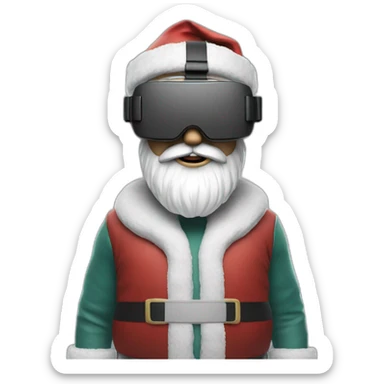 Santa in vr headset full body sticker