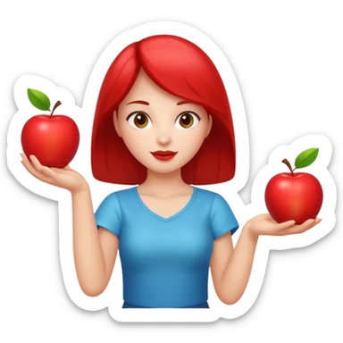 a Circus cute girl juggling two apple sticker