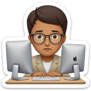 Create a 5 Emojis of my day and write a sentence about it... I am A Man...and i am techie and being tired and sleepy with a Laptop in front... sticker