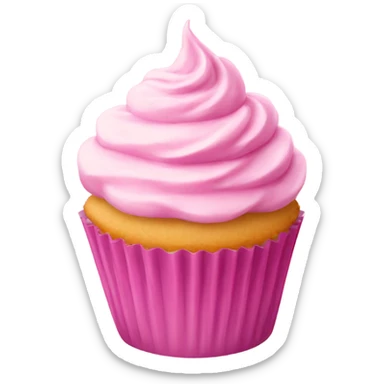 Vanilla cupcake with pink tin sticker